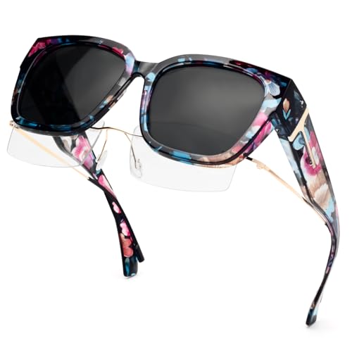 Face Shadow Polarized Sunglasses Fit Over Glasses, Sunglasses for Women to Go Over Glasses UV Protection Lightweight -K3C23