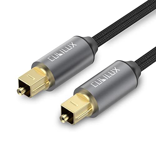 Image of Cubilux Toslink Optical Audio Cable, SPDIF Digital Fiber Optic Male to Male Cord Compatible with TV, Xbox, DVD /CD Player, Soundbar, Speaker, Subwoofer, Home Audio System, Amplifier, Preamp, 6 Feet