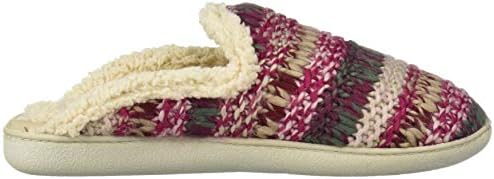 Dearfoams Women's Multicolor Textured Knit Suff with Wide Widths Slipper, Cabernet, Small Wide Wide US | Image 4