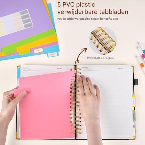 Journal de travail compact avec insertion de séparateurs et 300 pages de notes