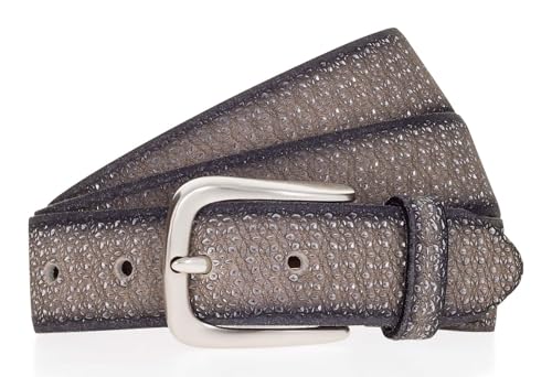Ceinture b.belt Tessa Gold Ledergürtel en cuir beige Silver Metallic taille W85