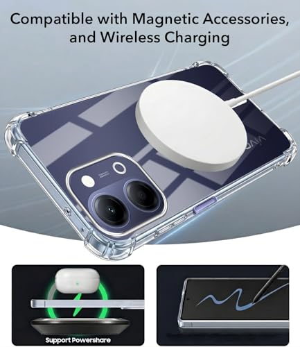 Image of Jkobi Shockproof Crystal-Clear Back Cover for Vivo Y05 4G | Vivo T5 Lite 5G (Magsafe Wireless Support | Drop & Camera Protection | Hard Polycarbonate)