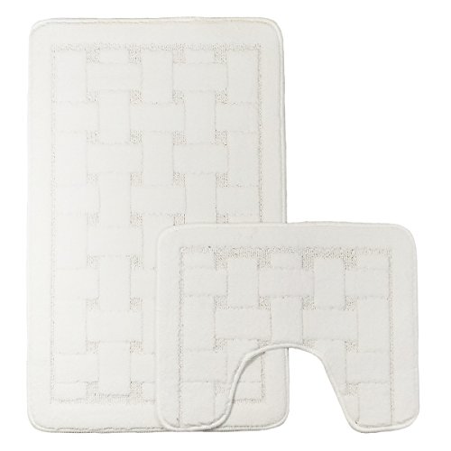 Emma Barclay Orkney Badematte und WC-Vorleger-Set, Weiß