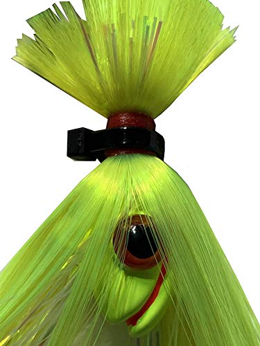 Blue Water Candy - Rock Fish Candy 2 oz Mojo Lure Loaded with 6-Inch Swimbait Shad Body - Grinning Gus (Chartreuse)