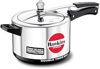 Aluminium 5 Litre Hevibase Pressure Cooker, Induction Inner Lid Cooker, Silver (Ih50)