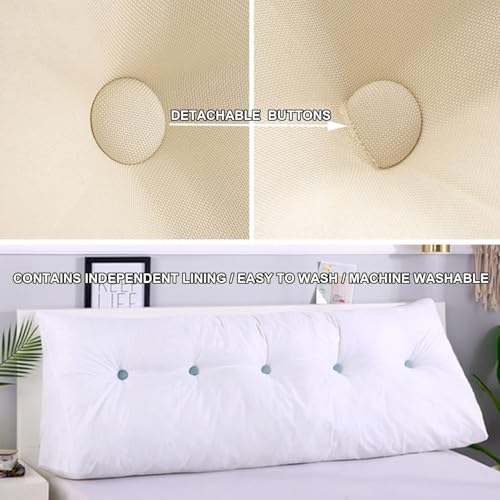 Image of aeTHEric Triangular Headboard Pillow /Wedge Pillow /Backrest Reading Bolster /Triangular Pillow Sofa Back Soft Pack Bed Large Protection Waist (100cm x 20cm x 50cm)