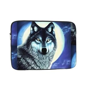 Wolf Under Moon Laptoptasche, strapazierfähig, für die meisten Laptops und iPads, stoßfest, schlanke Hülle, 25,4 cm (10 Zoll)