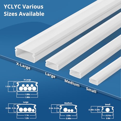136in Cord Hider for Wall Mount TV White Wire Covers for 1 Cord Cable Hider by YCLYC - Used condition - Image 5