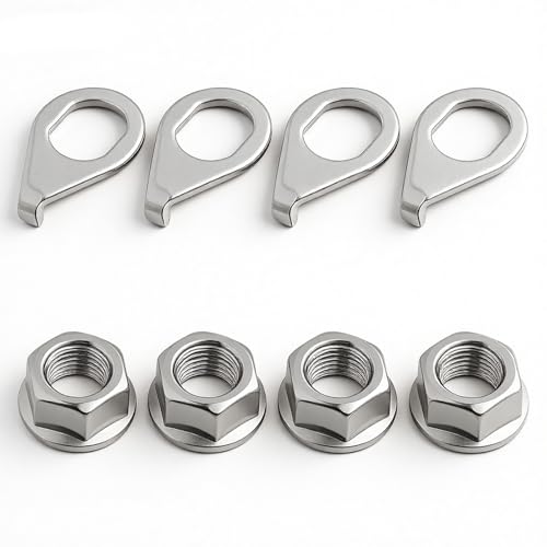 Axle Nut, 8 Pack Bicycle Hub Safety Washer Kit, 3/8 Inch Bike Hub Flanged Axle Nuts And Safety Washer Bike Wheel Axles Nuts With Front And Rear Bicycles Wheel Washers