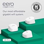Amazon eero 6+ mesh wifi system - Supports internet plans up to a Gigabit, Coverage up to 4,500 sq. ft., Connect 75+ devices, 3-pack