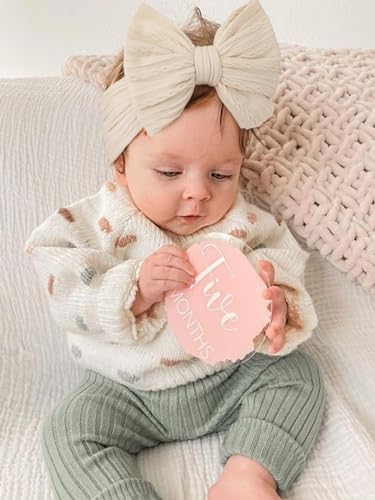 DRESHOW 3 Pack Baby Headbands for Girls Newborn Baby Nylon Headbands with Bows Hair Accessories, 3 Pack Bow Style 85-02 - Image 3