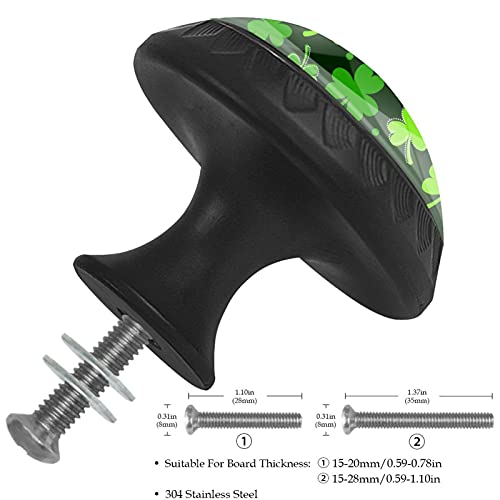 Boutons de tiroir trèfle vert 35 mm robustes et faciles à installer