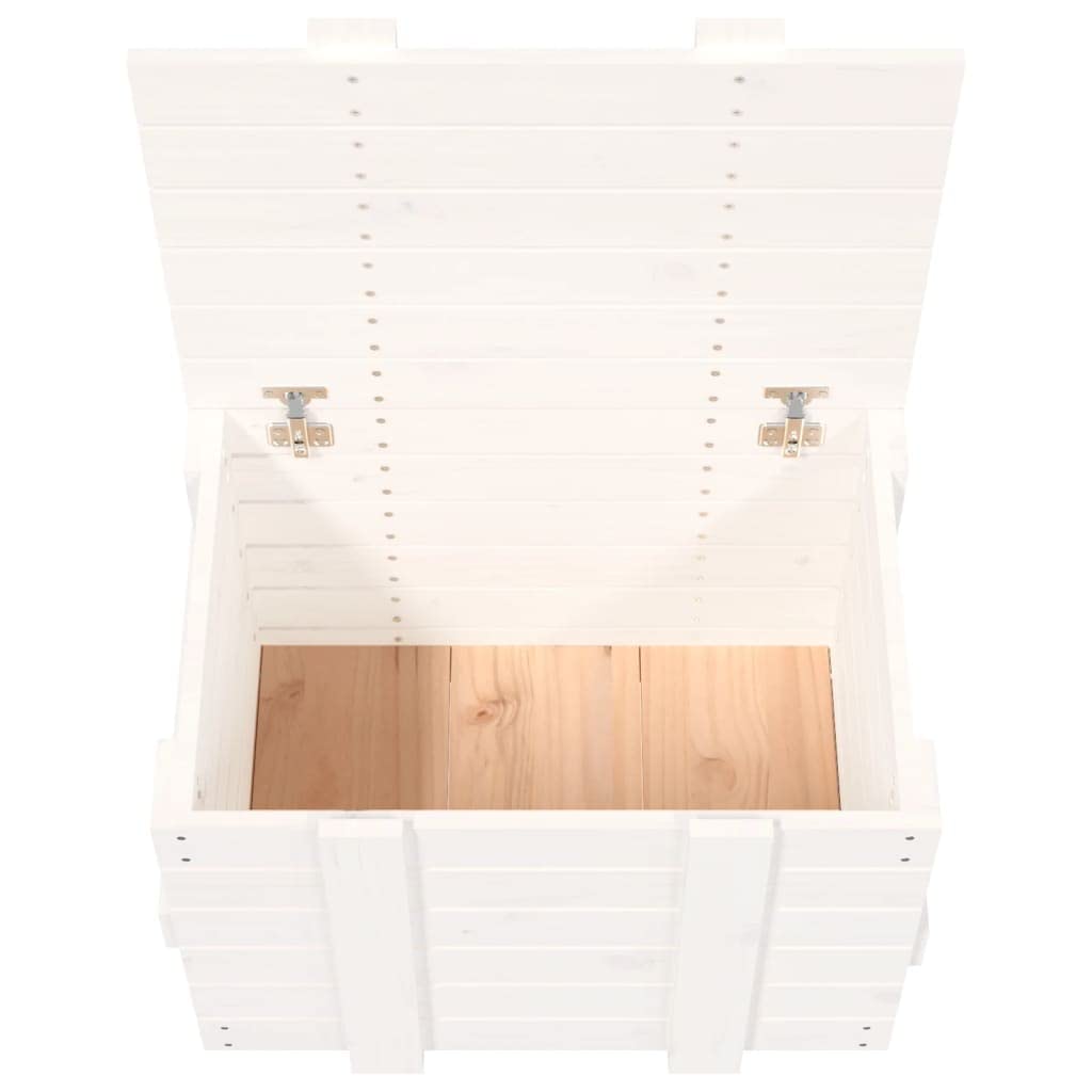 Massivholz Kiefer Truhe 58x40,5x42 cm Aufbewahrungsbox Holz mit Deckel, reichlich Stauraum für Teppiche und Kissen, robuste Holztruhe für Ordnung im Zuhause