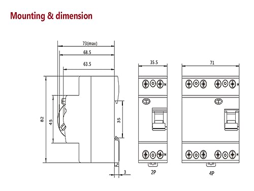 Disjoncteur différentiel type AC 2 pôles 40A 300mA interrupteur de protection électrique