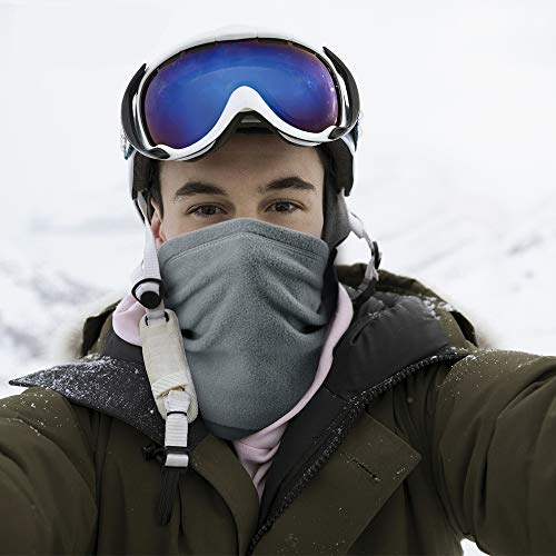 Axbxcx Neck Warmer Gaiter Balaclava - Windproof Ski Mask - Cold Weather Face Motorcycle Mask Thermal Scarf Winter For Running Snowboarding Fishing Hunting Off-Roading Black + Gray #TOP6