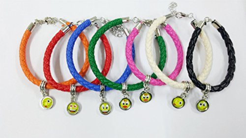 Bracciale in corda con ciondoli smile resinati