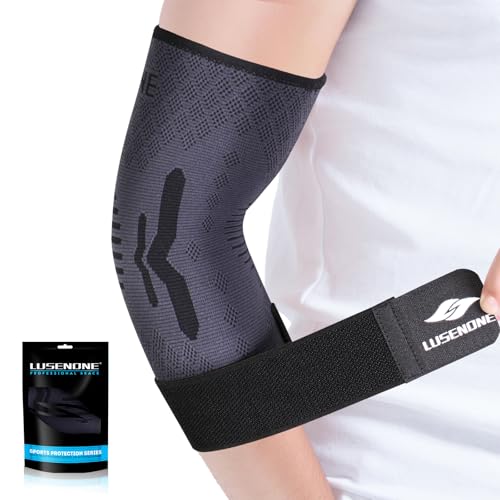 Lusenone Elbow Support Sleeve and Brace, Adjustable