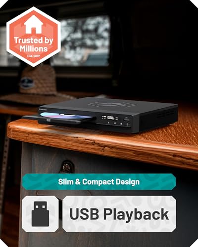 Compact DVD Player with Included HDMI | Multi Region Disc Playback | 1080 HD Upscaling | HDMI, RCA, & AV Connectivity | USB, MP3, & CD Playback | Easy Use Remote Control Included | OAKCASTLE DVD100 - Image 4