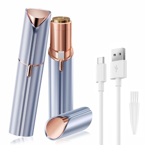 UrbanLuxe Epilatore Viso Donna, Rasoio Ricaricabile da Donna, Rifinitore Indolore per Peli del Viso, Labbra, Lanugine e Zona Bikini - Blu