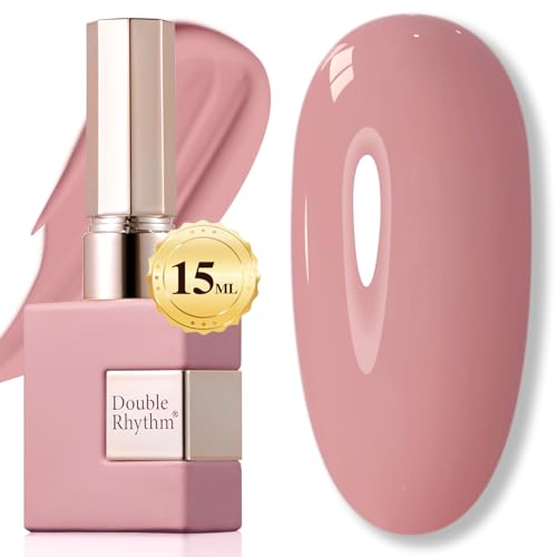 Double Rhythm 15ML Gel Polish Pure Sheer Same Color Same Bottle Soak Off Gel Polish Art Manicure Salon DIY at Home for Women (Soft Pink-A1088)