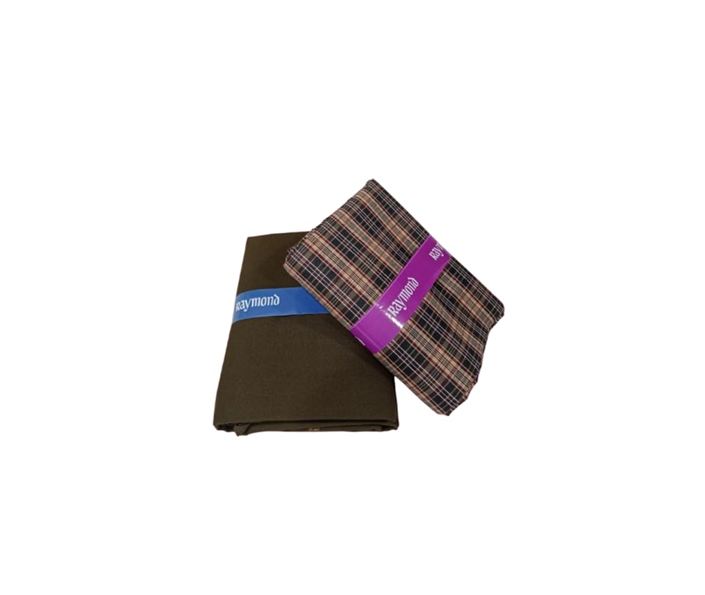 raymond fabrics Raymond Men’s Shirt & Pant Fabric Combo | Checked Shirt Material with Plain Trouser Fabric | Ideal for Office & Formal Wear-picture-11