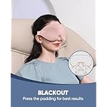 MZOO Luxury Sleep Eye Mask for Side Sleeper Men Women, Zero Eye Pressure 3D Sleeping Mask, Light Blocking Patented Design Night Blindfold, Soft Eye Shade Cover for Travel, Pink - Image 4
