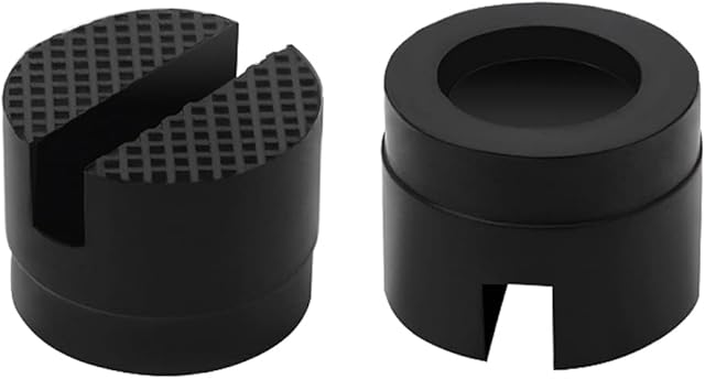YIXISI 2 PCS Universal Slotted Rubber Jack Pad Medium Size, Frame Rail Protector Pinch Welds Protector, Rubber Jack Guard Adapter Pad for Keeping Pinch Weld, Paint and Metal Safe