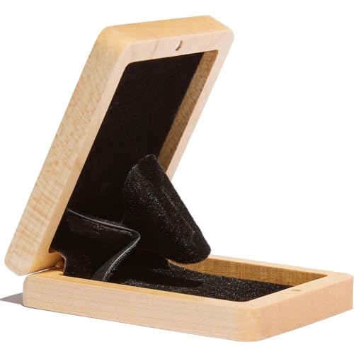 WoodYu Boîte à bagues de fiançailles en bois - Boîte à bagues en bois pour votre demande en mariage avec mécanisme de support pour bague raffiné - Le bon tournage pour le moment parfait « Willst du