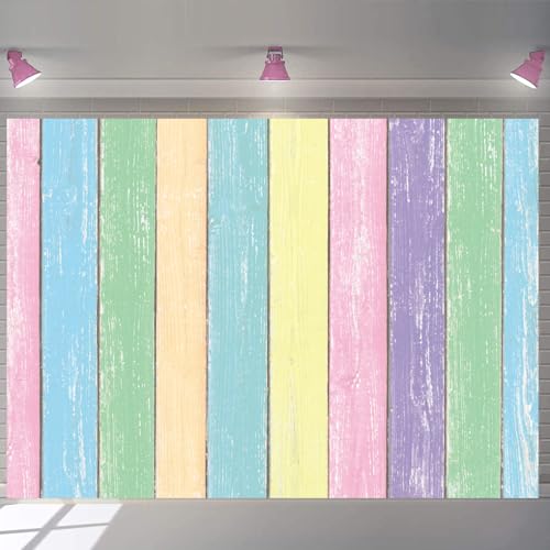 Colorful Wood Photography Backdrops Easter Pastel Rustic Wooden Background Boy