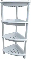 Prateleira Cantoneira Canto Shampoo Plástico 4 Andar Branca Desmontável