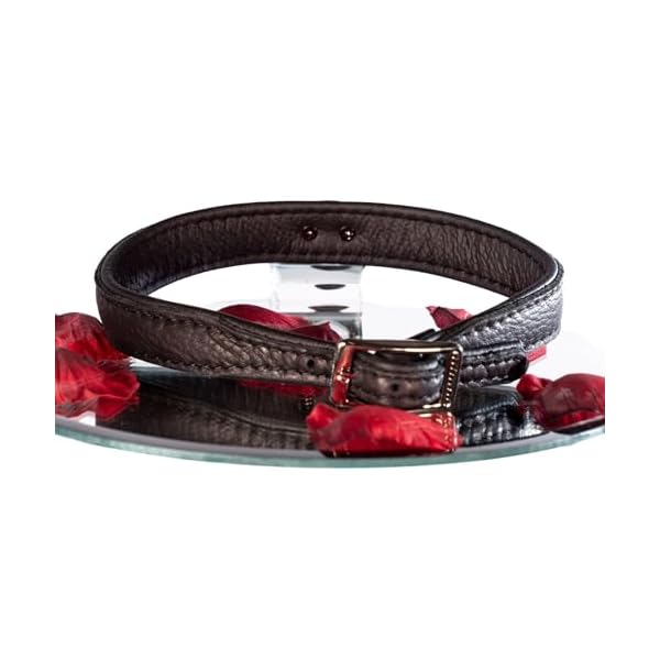 SiaLinda: Halsband echtes Elch Leder mit Strass schwarz 20mm breit – Bild 7