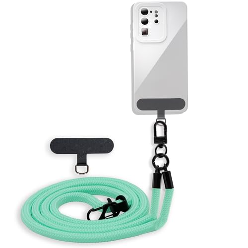cadorabo Chaîne de téléphone Portable Compatible avec WIKO Wax en Turquoise - Cordon de téléphone réglable Pad Amovible pour insérer