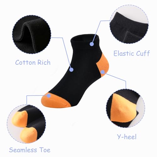 Image of EPEIUS Kids' Low Cut Ankle Socks Cotton Seamless Toe Sport Athletic Socks for Boys Girls White Black Navy 4 /8 Pack