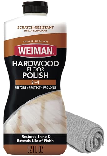 Weiman Wood Floor Polish and Restorer 32 Oz Bundle - High-Traffic Hardwood Floor, Natural Shine, Removes Scratches, Leaves Protective Layer