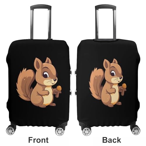 Cartoon Squirrel Travel Luggage Cover Washable Suitcase Protector Baggage Covers for Women Men S3