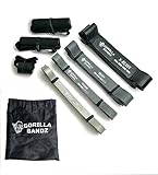 Gorilla Bandz Resistance Band Set - Durable, Versatile, Aesthetic - 4 Bands 2 Handles 1 Door Anchor - Strength Resistance Training, Stretching, Rehab