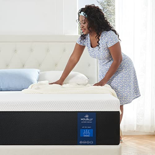 Molblly King Mattress, Extra Firm 12 Inch Memory Foam Mattress Bed in a