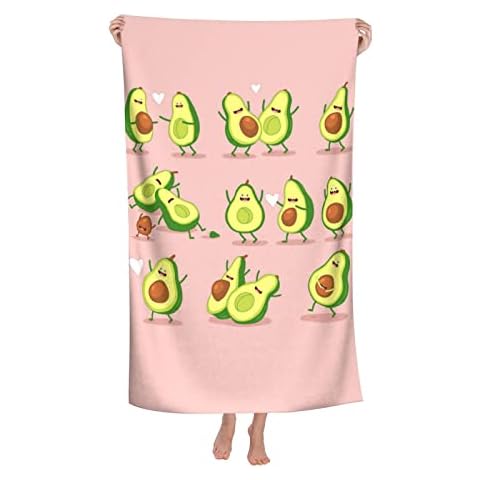 Sunzhenyu Funny Avocado Bath Towel, Gym Towel, Multipurpose Use for Sports, Travel, Beach, Super Absorbent, Microfiber Soft Quick Dry, Lightweight, 32*52 in (ST96) Cover