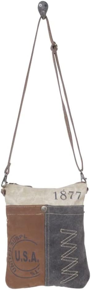 Myra Bag Fanatical Womens Canvas Purse - Small Leather and Canvas Crossbody Bags for Women with Premium Fabric Body, Aesthetic Cloth Handbags for Work, College, Casual Wear, Travel, and Everyday Use - Image 5