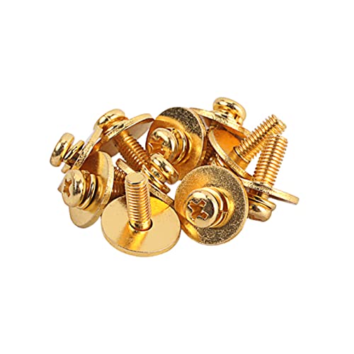 ibasenice 10 tornillos de montaje metálicos con arandelas para herrajes de batería, color dorado miniatura 7