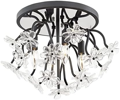 Varaluz Wildflower 4-Lt Semi-Flush - Matte Black