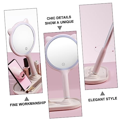 Miroir de maquillage LED tactile et rechargeable USB pour table - 3