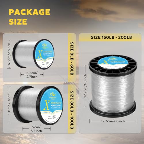 Image of SF Monofilament Fishing Line Premium Spool X-Strong Mono Nylon Material Leader Line for Saltwater Freshwater 8 /10 /12 /15 /20 /25 /30 /40 /50 /60 /80 /100LB