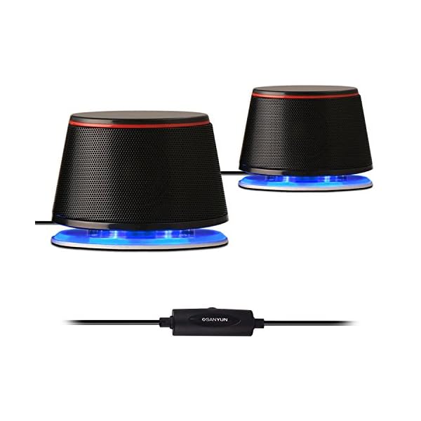 SW102 Computer Speakers, 5Wx2, Deep Bass in Small Body, Stereo 2.0 USB Powered 3.5mm Aux Multimedia Speakers, Built-in Bottom Bass Radiators, PC Laptop Desktop Speakers, Black