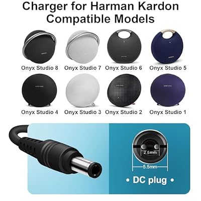 Charger for Harman Kardon Onyx Studio 8 7 6 5 4 3 2 1 Wireless Bluetooth Portable Speaker Replacement Harman Kardon Charger 19V 38W AC Fast Power Adapter Cord