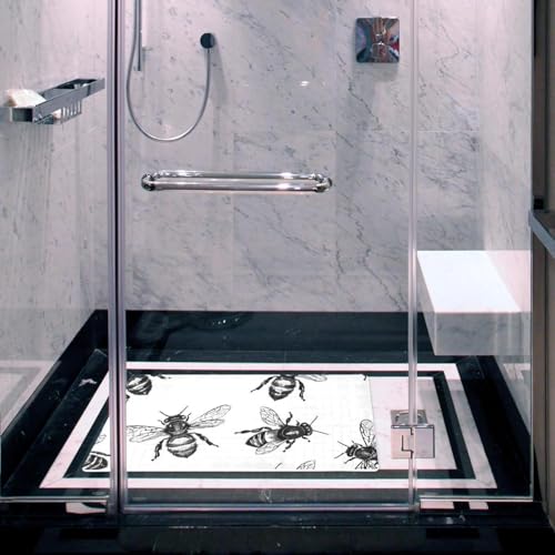 Alfombrilla de baño Art Mini Bee pintada a mano y extralarga 7