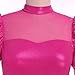 Women Two Piece Dance Outfit Shiny Metallic Dancewear Flutter Sleeve Crop Tops Skirted Shorts Set Ballet Ice Skating Jazz Hip Hop Stage Performance Festival Rave Outfits Party Cosplay Hot Pink XS
