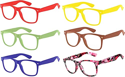 OWL 6 Pairs Retro Style Vintage Sunglasses Colored Frame