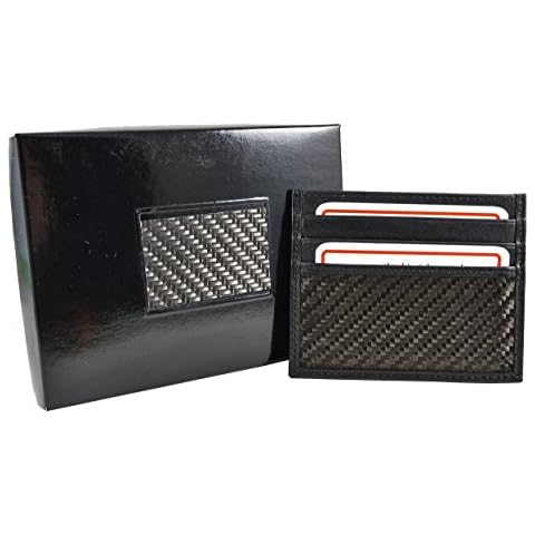 Real Carbon Fibre Genuine Leather Credit Card Holder by The Object Shop Cover