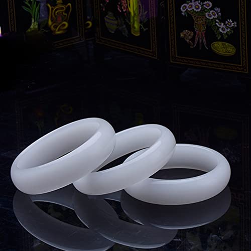 Bracelet jonc en jade blanc véritable bijou intemporel en pierre naturelle de 60 mm - 5
